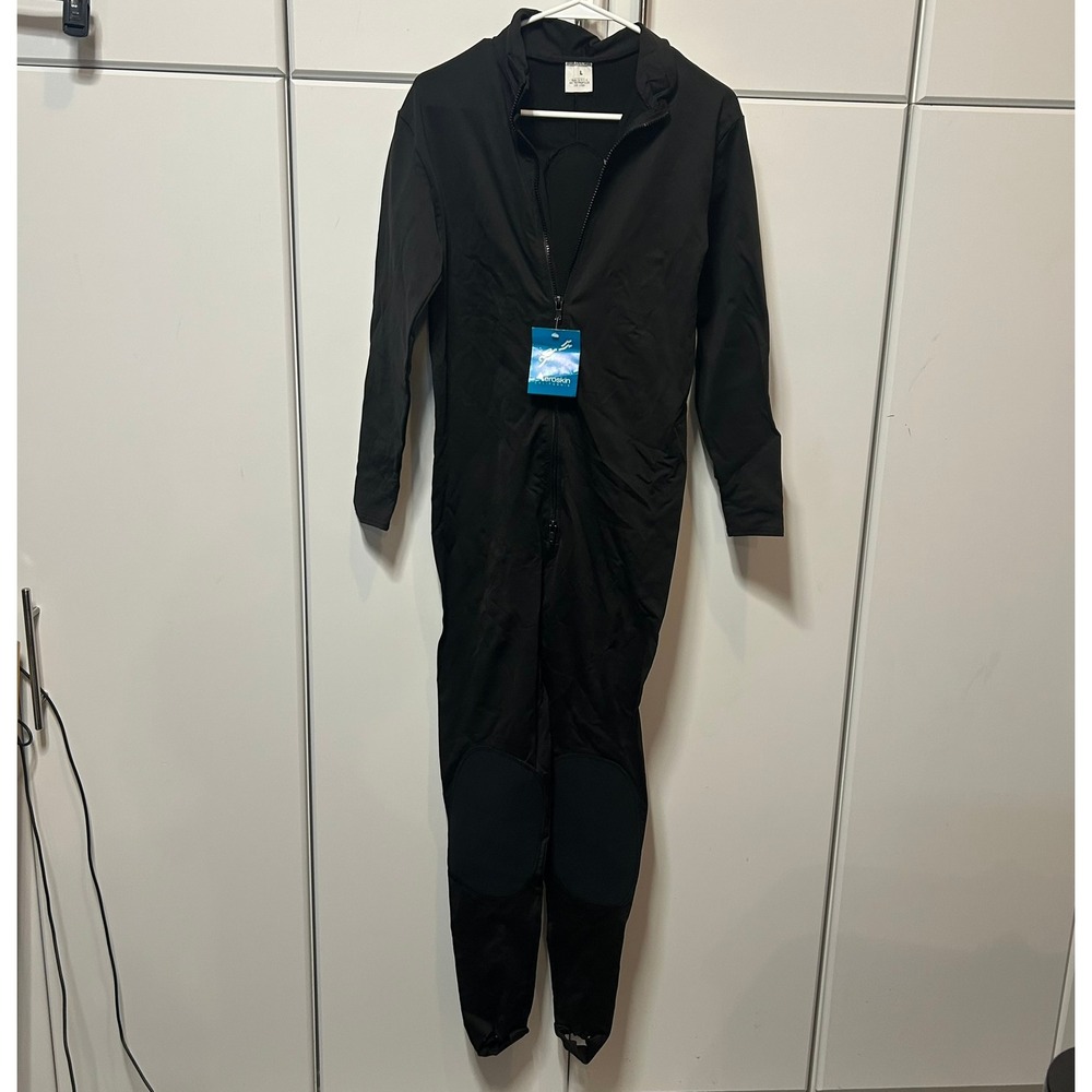 Aeroskin California Full Body Dive Skin Suit Black Polypropylene Lycra Large NWT